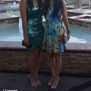 Floral open back dress